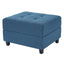Ottoman, Compact Footrest For Living Room - Navy Blue