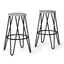Simeon - Multifunctional Metal Stool With Wood Seat