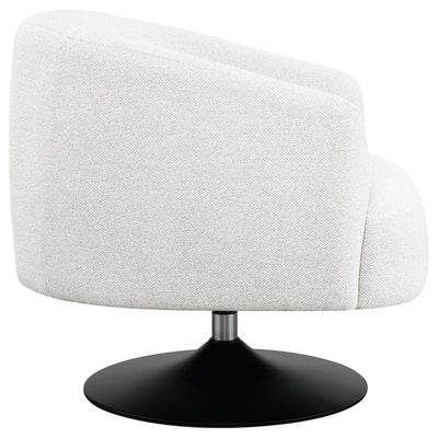 Upholstered Swivel Accent Chair, 360 Degree Rotation - Beige