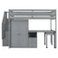 Loft Bed With Stairs, Bookshelf, Drawers, Desk & Wardrobe, Space Saving Multifunctional Furniture