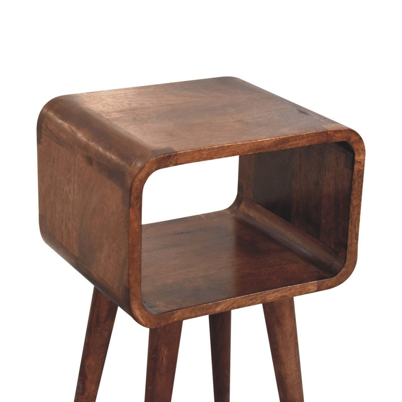 Mini Curved Open Nightstand - Caramel