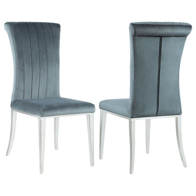 Tufted Side Upholstered Dining Chair (Set of 2) - Gray
