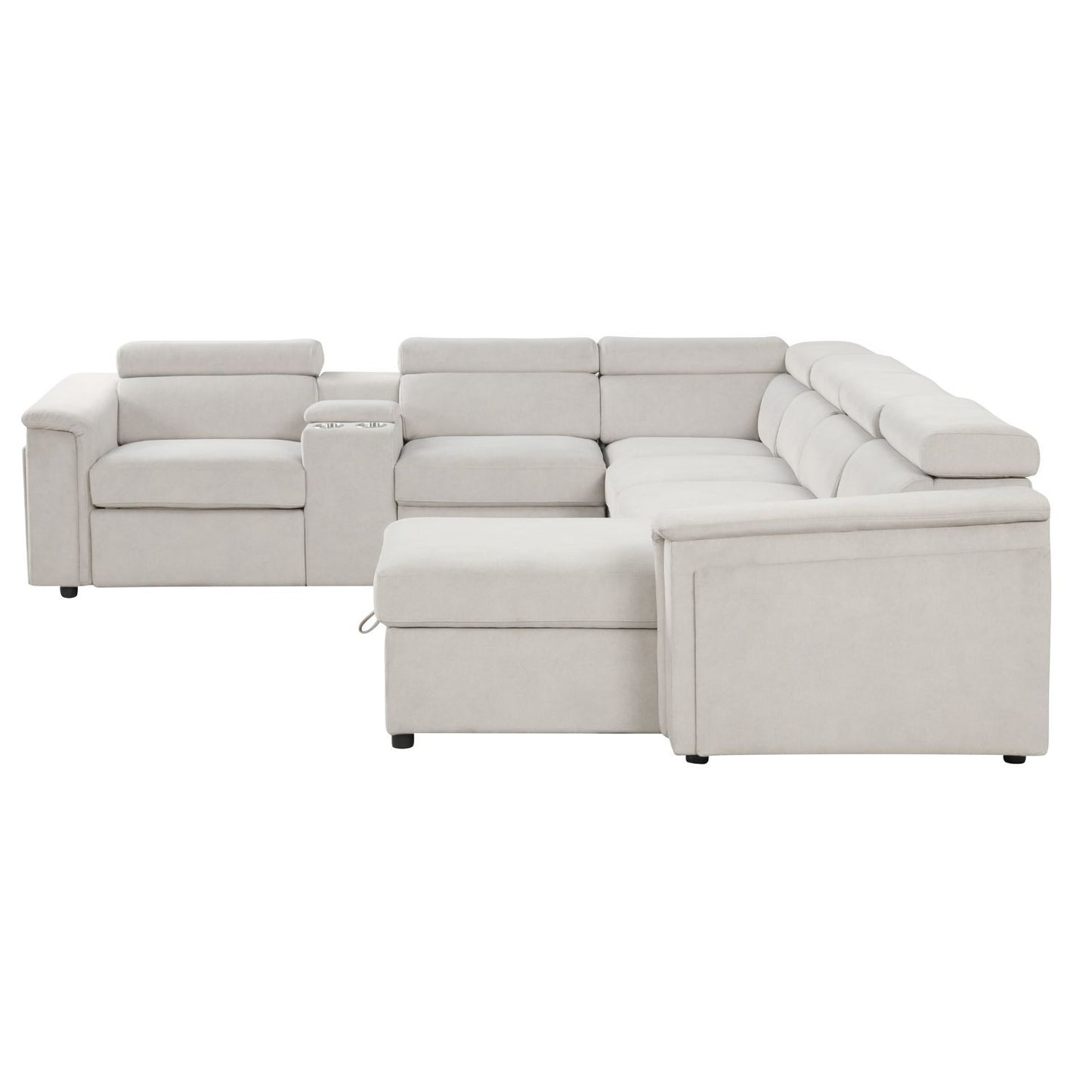 Harvey - Power Recliner Sectional Sleeper - Beige