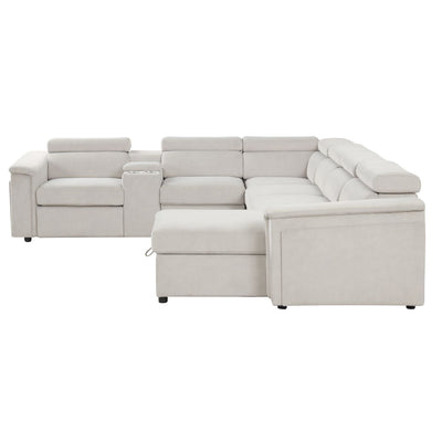 Harvey - Power Recliner Sectional Sleeper - Beige