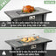Morden Steel Fire Pit Table With Marble Tile Tabletop, Glass Wind Guard And Lid