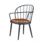5 Piece Industrial Style Indoor Upholstered Dining Set With Metal Legs - Brown