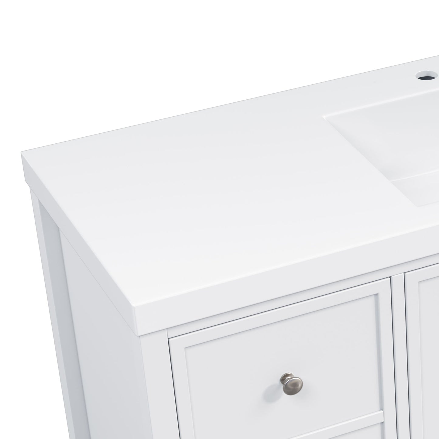 Bathroom Vanity With Separate Sink, Soft Close Doors And 4 Drawers