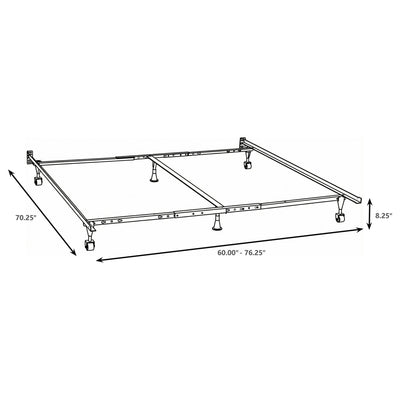 Deverton - Queen / Eastern King / California King Bed Frame With Center Support And Adjustable Design - Black