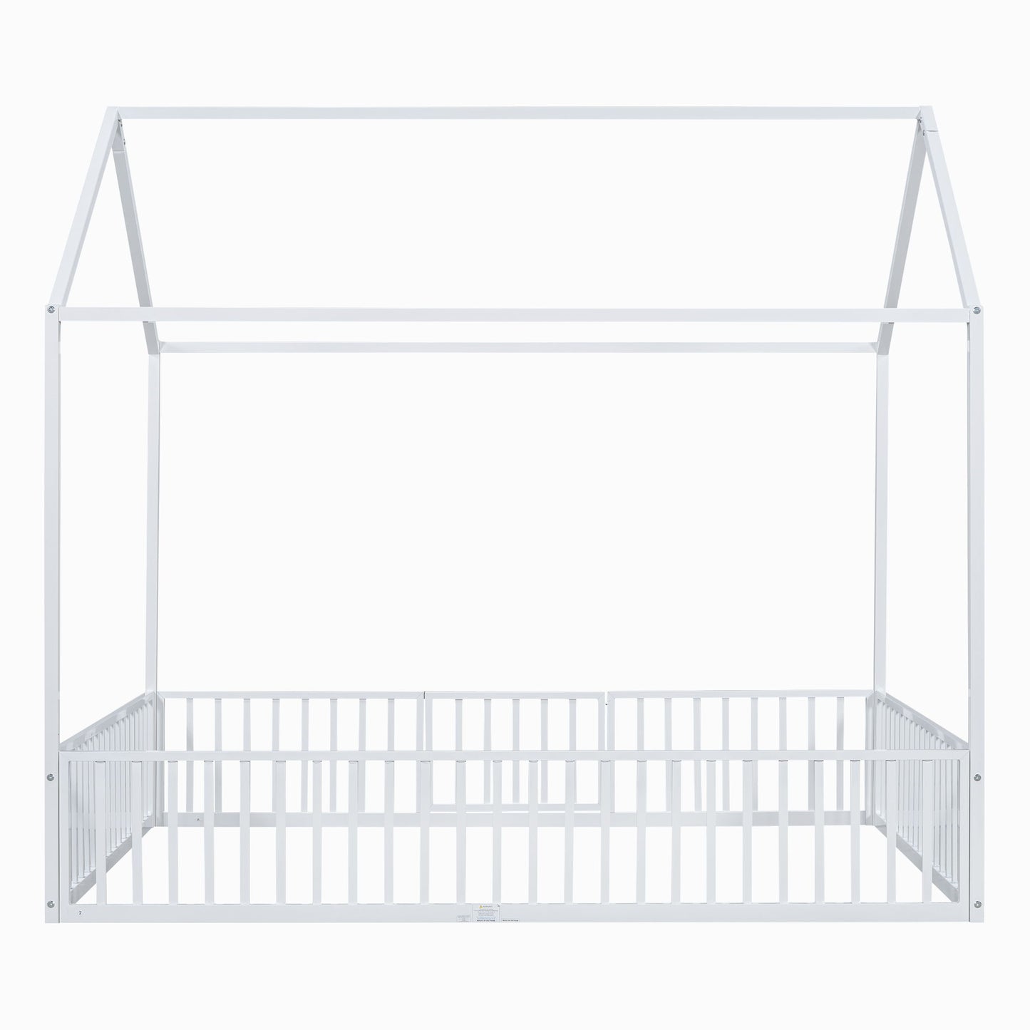 Metal House Bed With Fence And Door