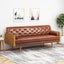 Adelaide - Tufted Sofa With Rolled Accent Pillows - Light Brown