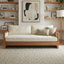 Modern 3 Seater Sofa With Wood Armrests