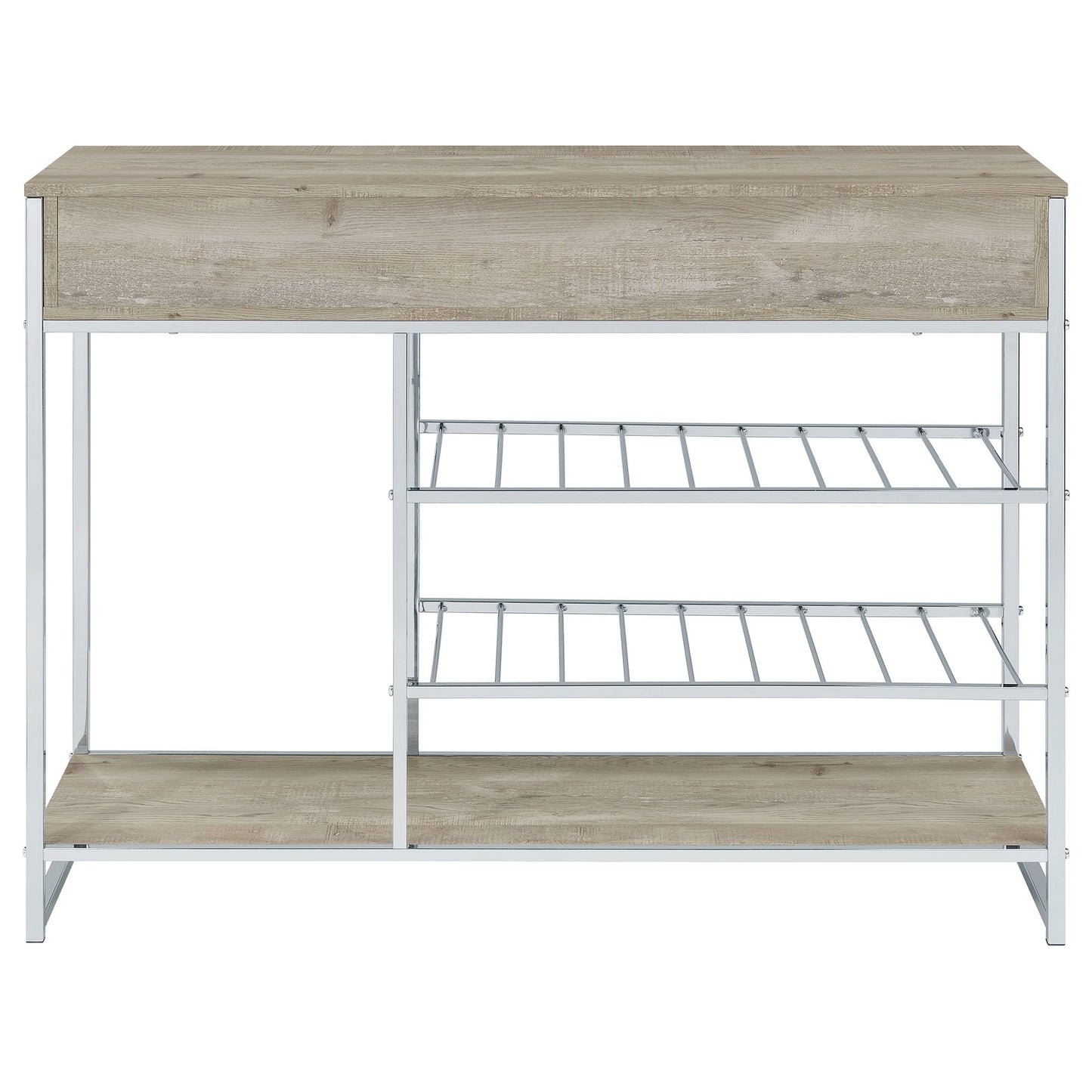 Ethel - 2 Drawer Home Bar Storage With Wine Rack - Oak