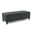 Contemporary Storage Ottoman With Tufted Top - Dark Gray