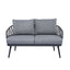 4 Piece Outdoor Patio Furniture Set, Metal Chairs With Woven Rope U Shaped Backrest
