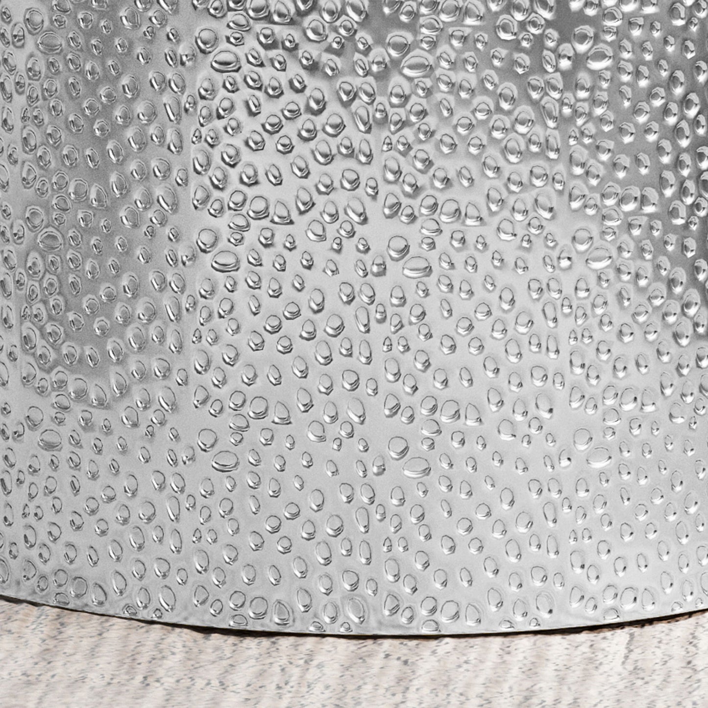 Modern Round Accent Table With Hammered Surface