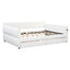 Queen Upholstered Platform Bed With USB Charging And 2 Storage Drawers - White