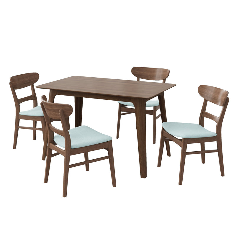 5 Piece Dining Set, 1 Table And 4 Upholstered Chairs