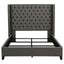 Lendra - Upholstered Wingback Bed With Tufted Headboard