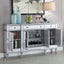 Battista - Mirrored 3 Drawer Wine Cabinet - Silver