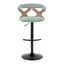 Gardenia - Contemporary Adjustable Barstool With Swivel With Rounded T Footrest (Set of 2)