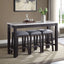Necalli - Marble Top Weathered 4 Piece Pack Counter Height Table Set - Espresso