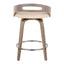 Cassis - Mid Century Modern Fixed Height Counter Stool With Swivel With Round Footrest (Set of 2)