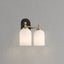 Vortex - 2 Lights Vanity In Style For Over Bathroom Mirror Wall Sconce - Black / Gold / White