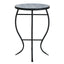 Outdoor Round Side Table With Mosaic Style Top And Curved Iron Legs