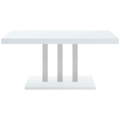 Creston - 5 Piece Dining Set With Upholstered Chairs - Gloss White