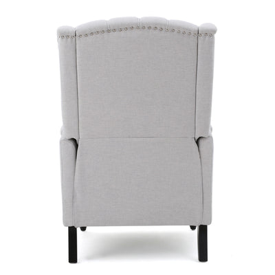 Armchair Recliner With Pushback Mechanism And Wingback Design