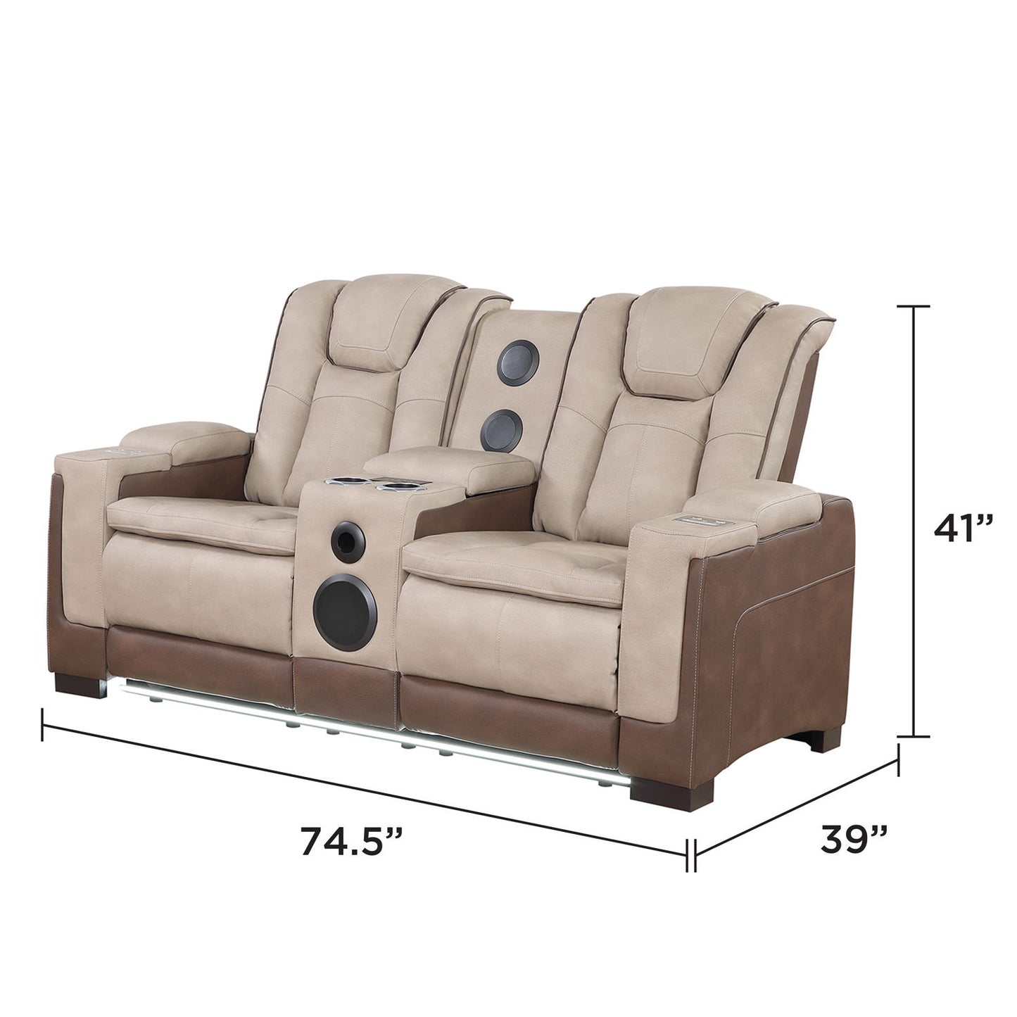 Bruno - Power Reclining Living Room Set With LED Lighting