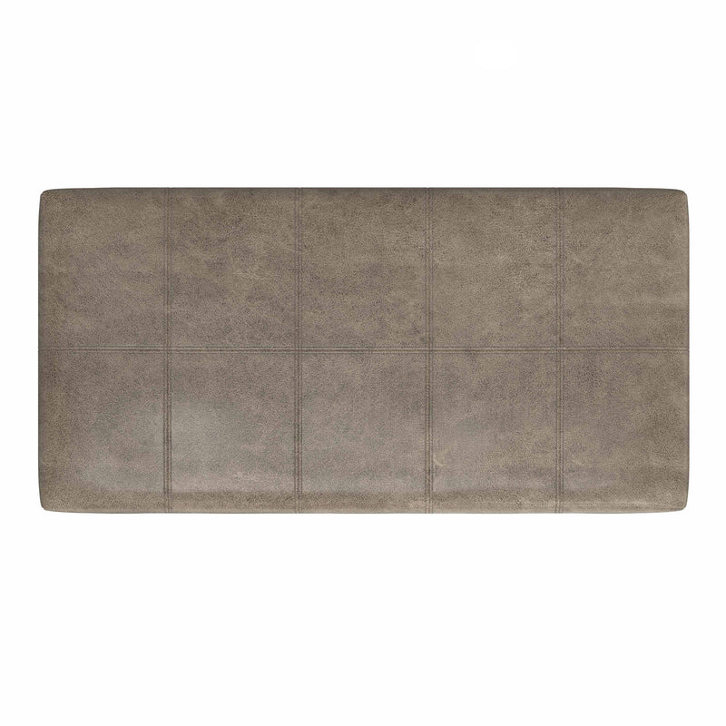 Dover - Storage Ottoman In Smoky Leather With Lift Up Storage - Brown