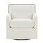 Tolland - Swivel Accent Chair With Antique Brass Nailhead Trim - Cream