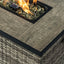 32" Propane Gas Fire Pit Table With Propane Tank Cover, 50000 Btu Rectangular Steel Fire Pit With Beautiful Wicker Base