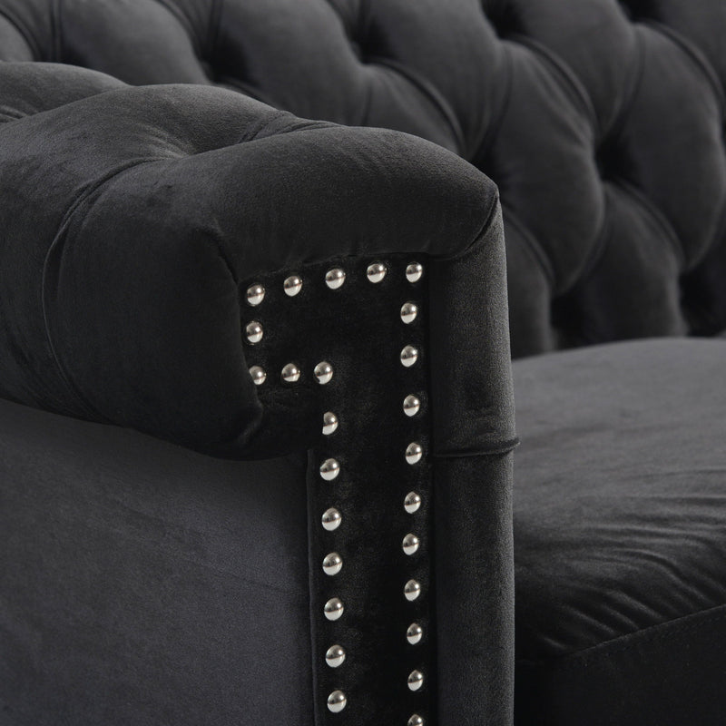 Chesterfield Style 3 Seater Sofa With Deep Button Tufting