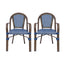 Bistro Chair With 2 Toned Checkered Pattern, (Set of 2) - White / Navy