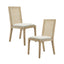 Dining Chair With Synthetic Cane Back And Upholstered Seat (Set of 2) - Natural