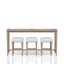Glass Console Table With 3 Stools - Frosted