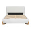 Elegant Boucle Upholstered Bed With Solid Wood Feet