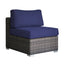 Wicker Seating Group Set With Table And Cushions