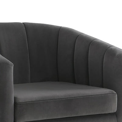 Tufted Barrel Accent Chair Upholstered Lounge Chair - Gray