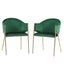 Modern Upholstered Dining Chair With Gold Metal Frame - Emerald / Gold