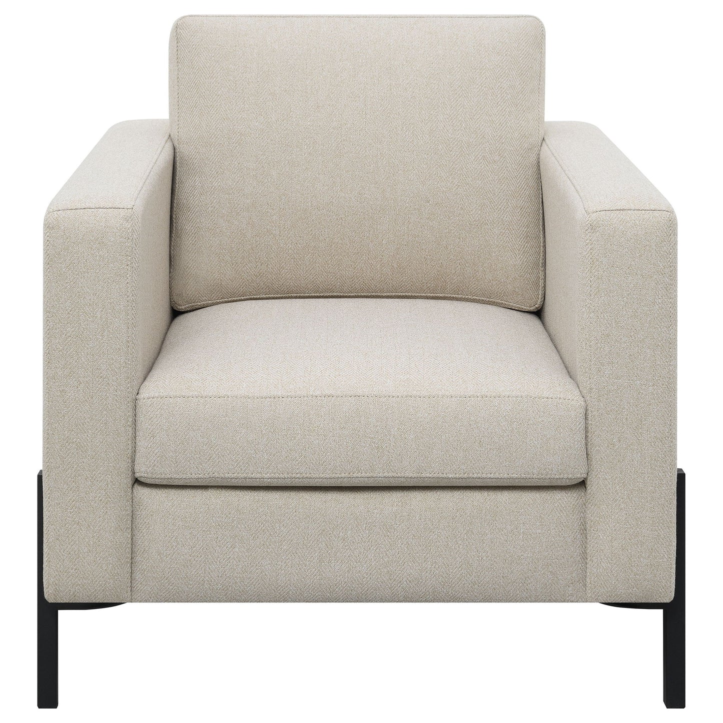 Schwan - Upholstered Track Arm Accent Chair - Oatmeal