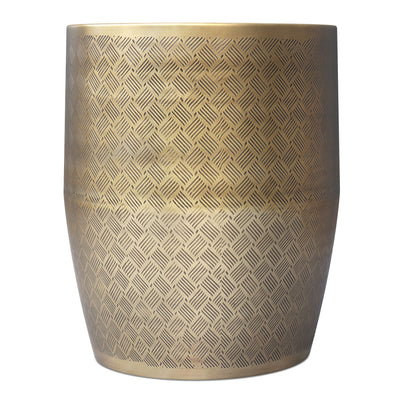Johnsen - Cross Hatch Pattern Accent Table - Antique Gold
