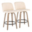 Toriano - Contemporary Fixed-Height Counter Stool & Swivel With Round Footrest (Set of 2)