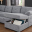 Nyhan - Upholstered Corner Sectional With Pull Out Loveseat And Storaged Chaise - Light Gray