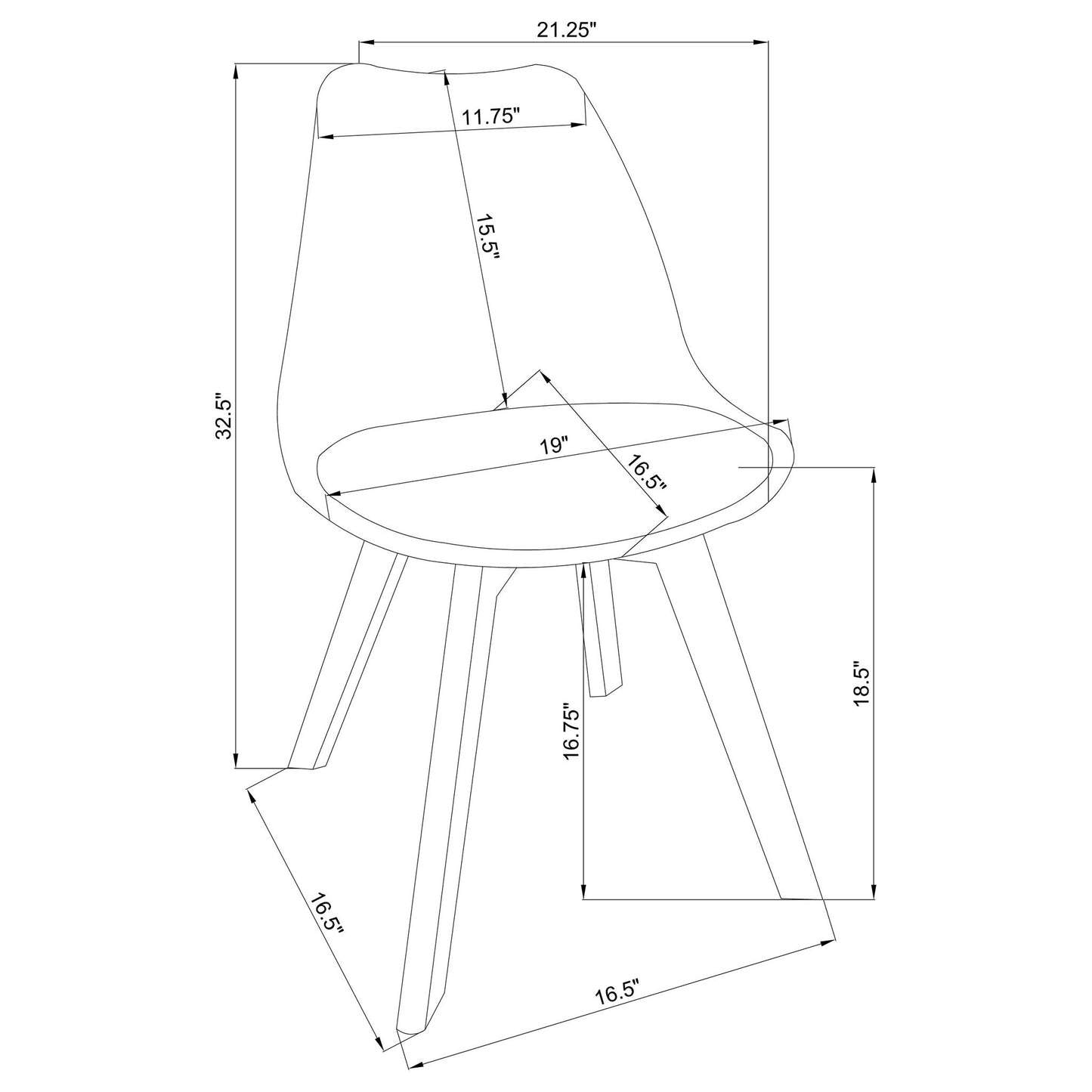 Elegant Padded Side Chair (Set Of 2)