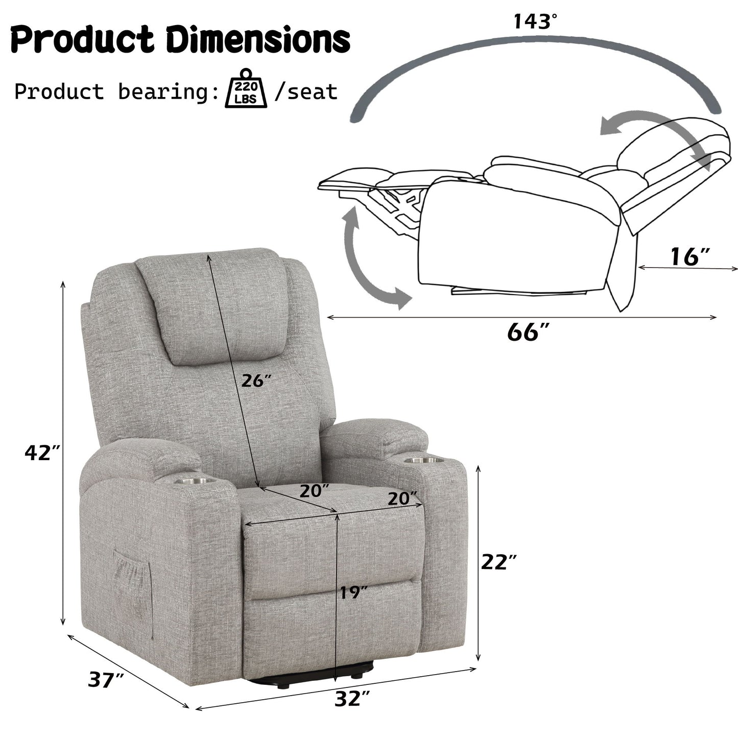 Recliner With Power Lift & Massage