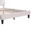 Upholstered Platform Bed With Flower Pattern Headboard