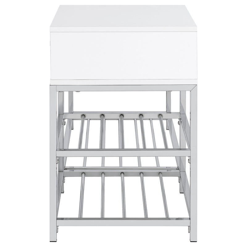 Yesler - 1 Drawer Storage Bench - Glossy White
